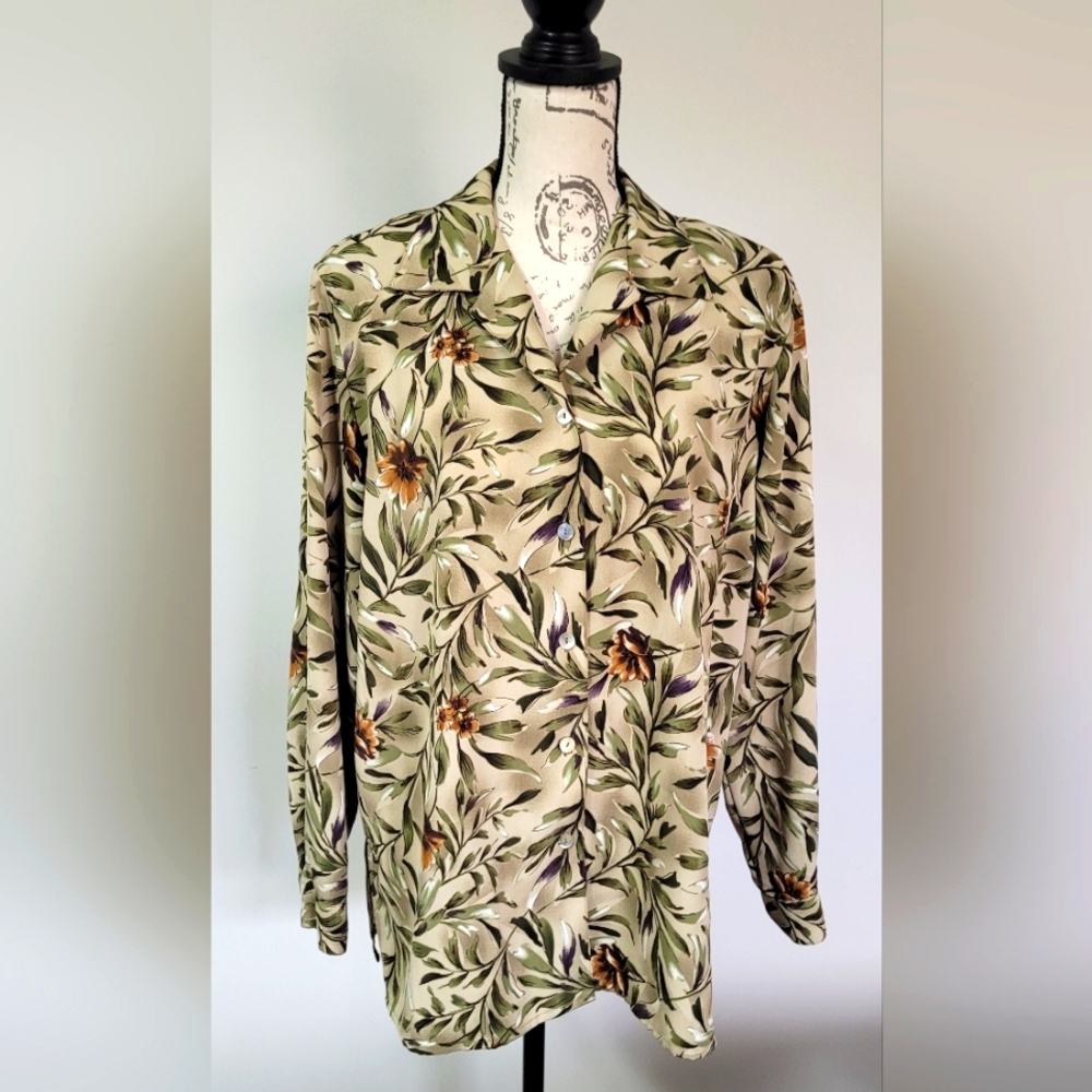 Impressions Blouse With Floral Print In Medium